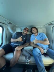 Edu in the helicopter